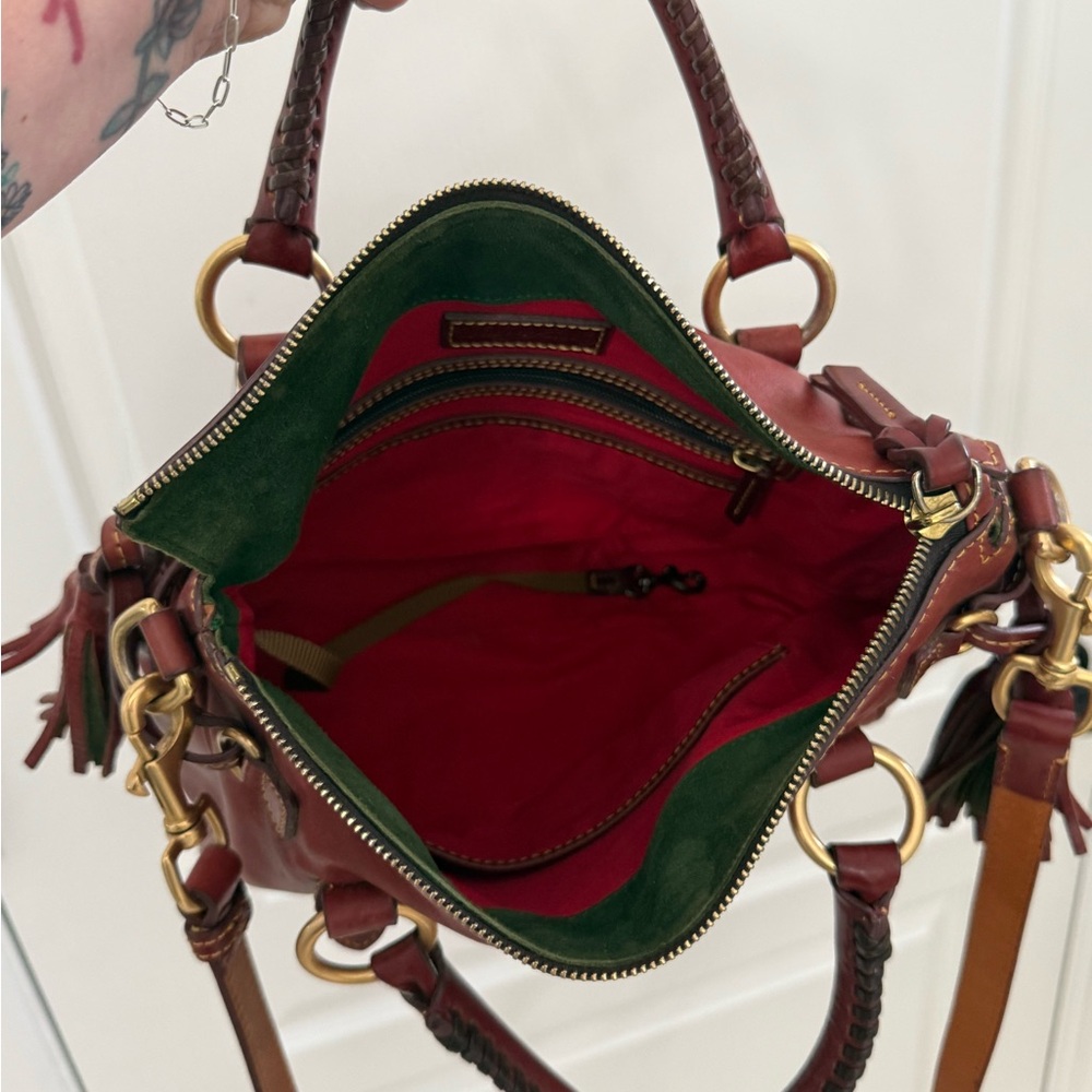 SOLD DONT BUY Dooney & Bourke Burgundy Brown Leather Satchel - Picture 5 of 6